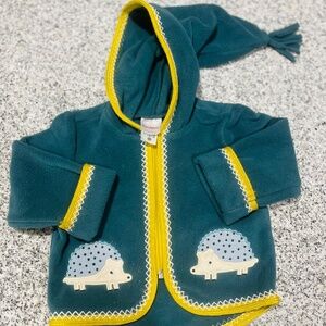 Hanna Anderson 3-6 Mo Green Hedgehog Jacket